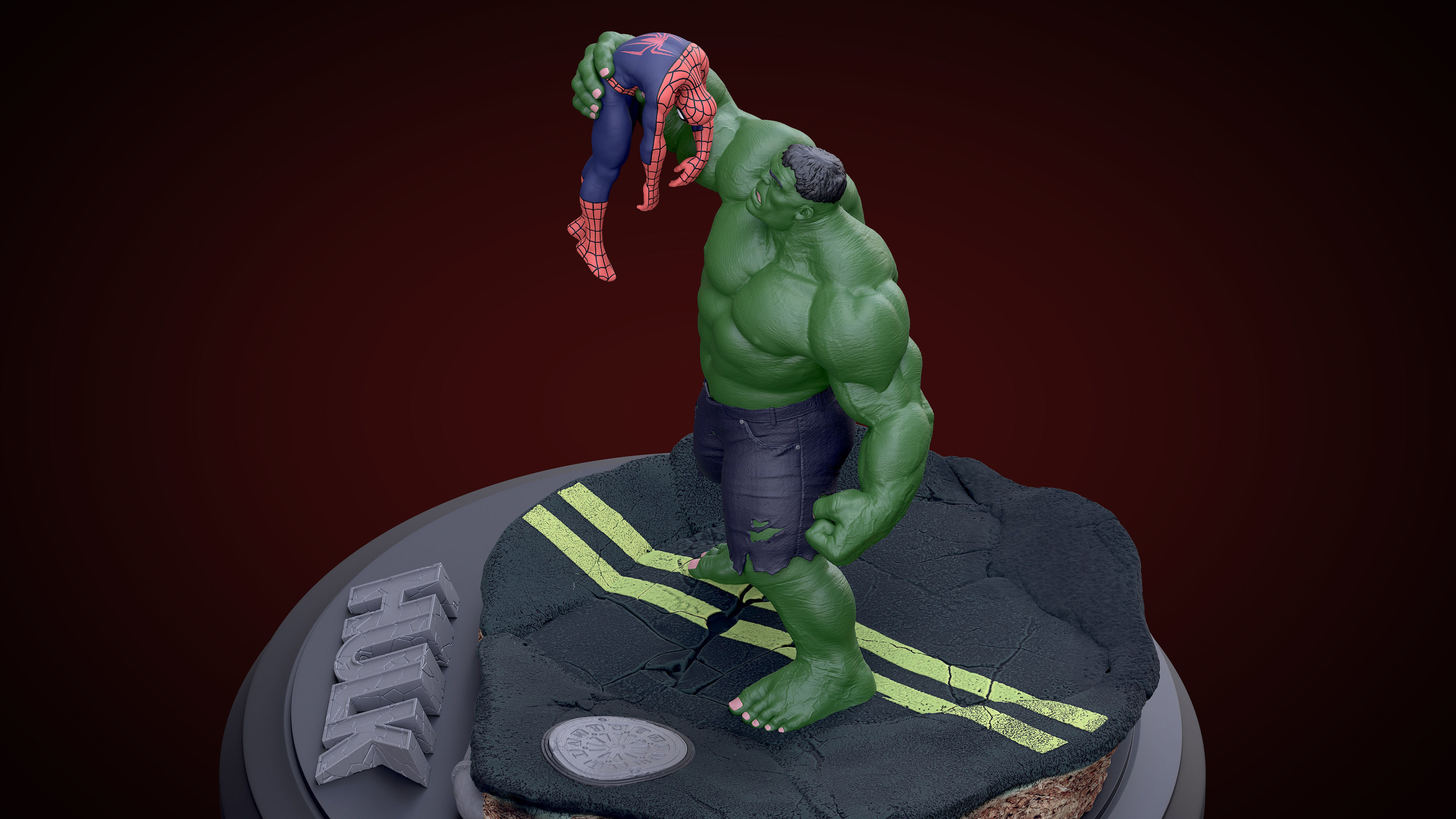 Hulk Vs Spider 3D print model_9