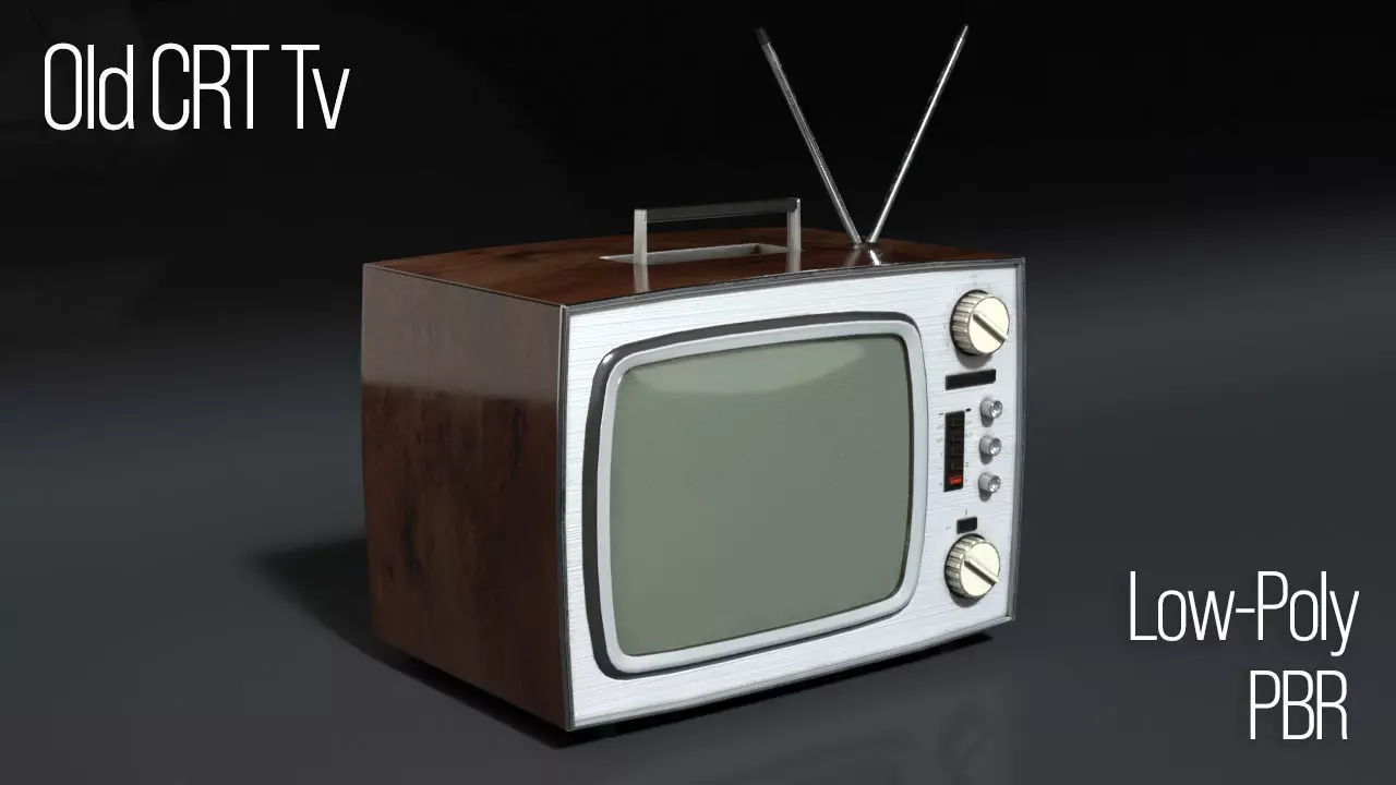 Old unbranded CRT Television Set Low-poly 3D model
