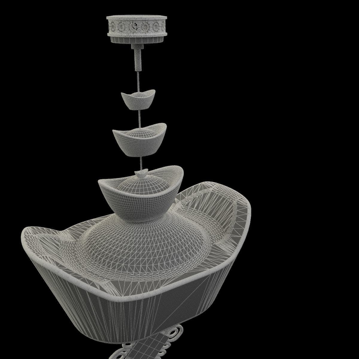 Chinese gold Ingot lantern  3D model_5