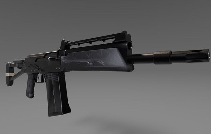 saiga rifle Low-poly 3D model