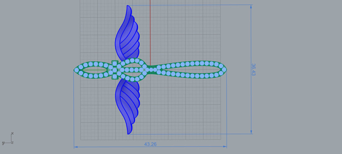 kulon cross with crystals 3D print model_2