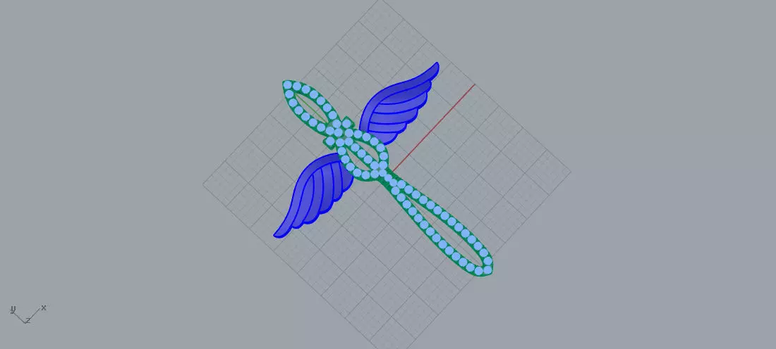kulon cross with crystals 3D print model_0