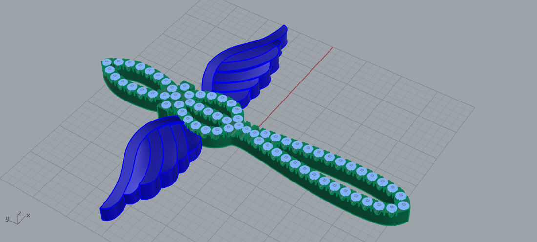 kulon cross with crystals 3D print model_1