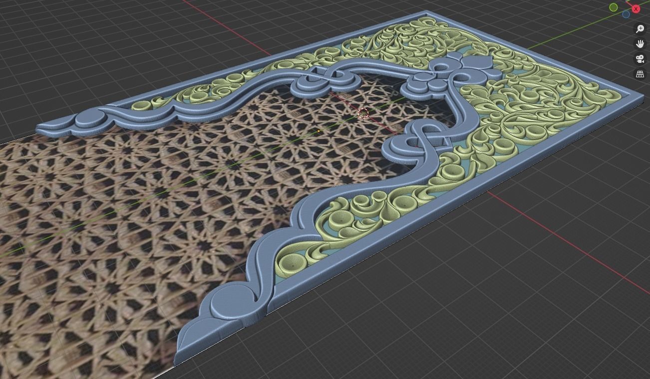 wood carving of the eastern arch 3D model_2