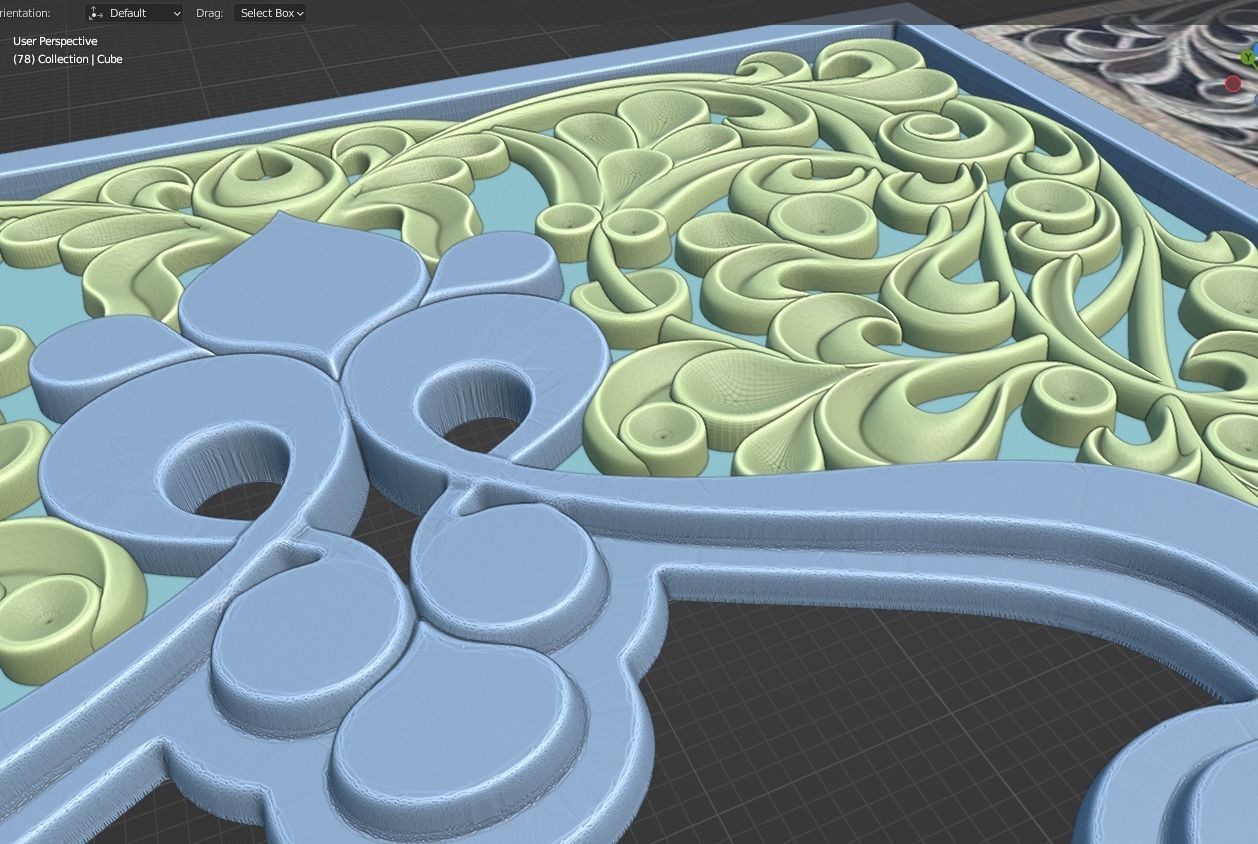 wood carving of the eastern arch 3D model_3