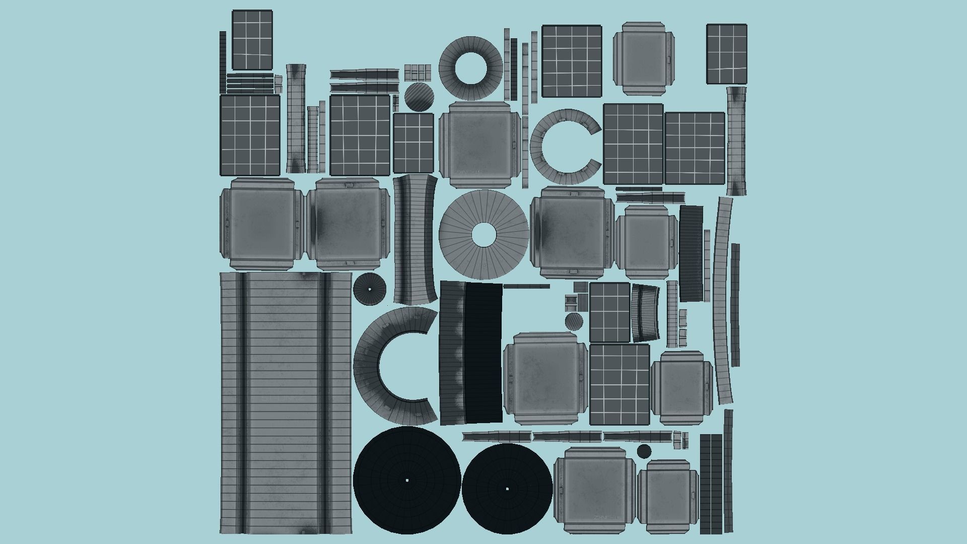 10 Satellites Colors Textures A Collection - SciFi Space Design _79