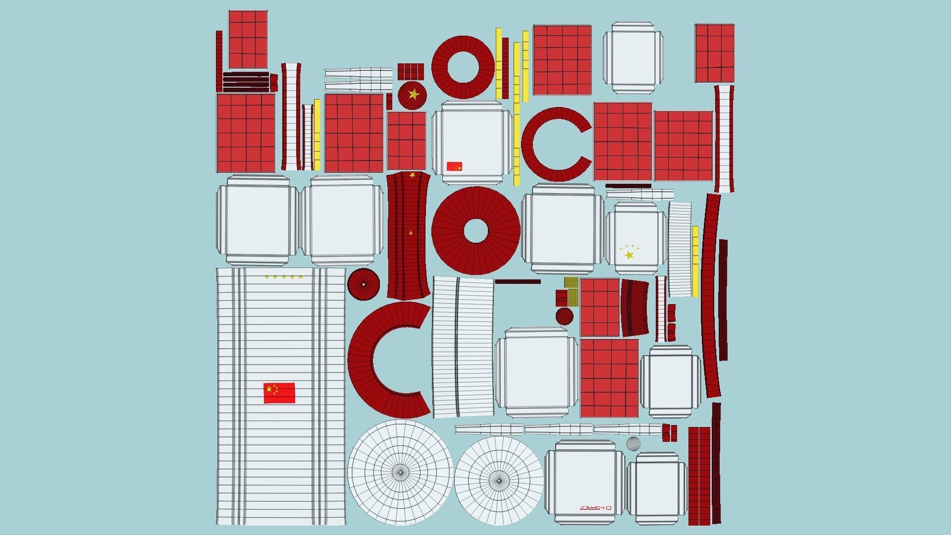 10 Satellites Colors Textures A Collection - SciFi Space Design _68