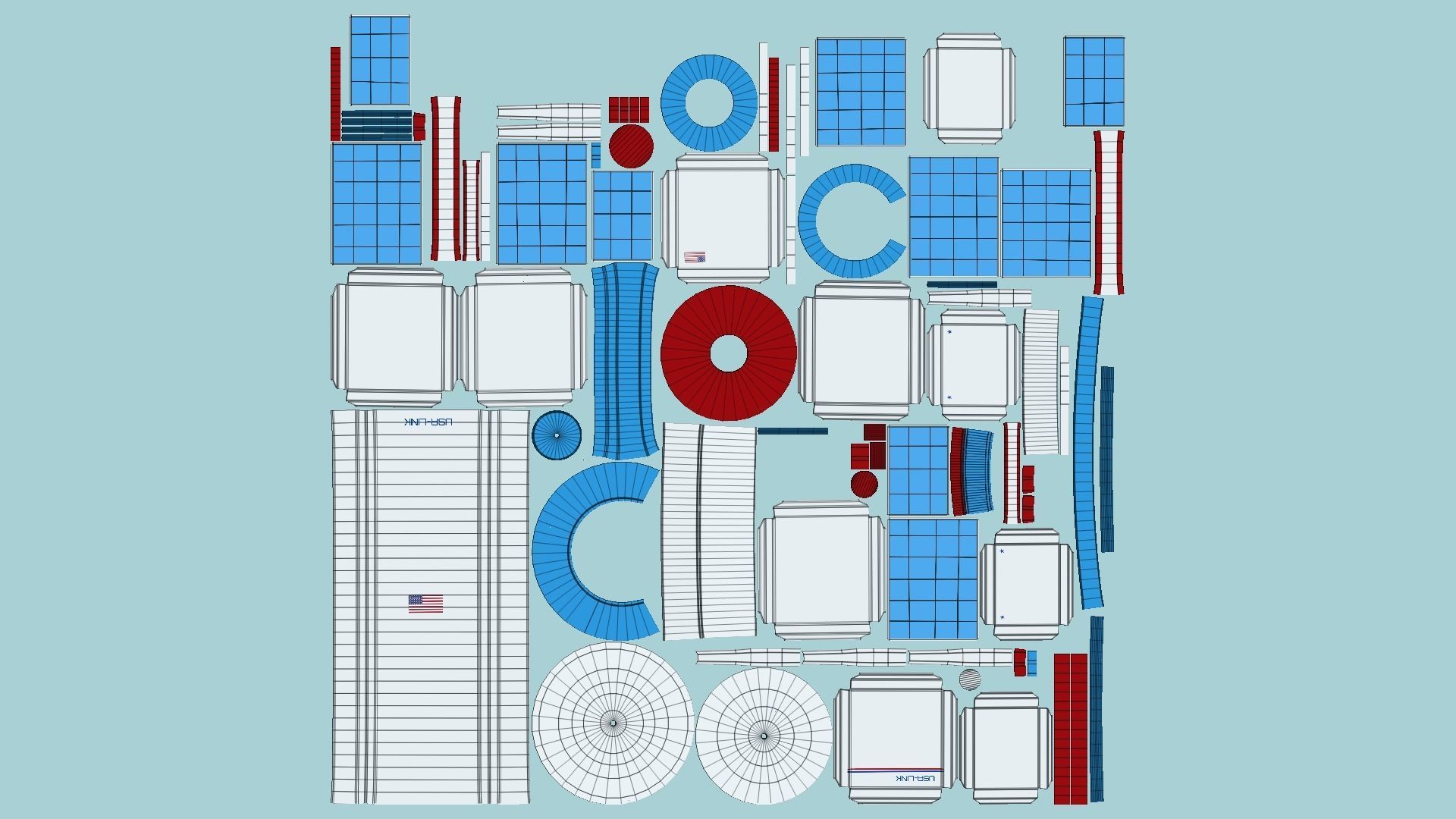 10 Satellites Colors Textures A Collection - SciFi Space Design _69