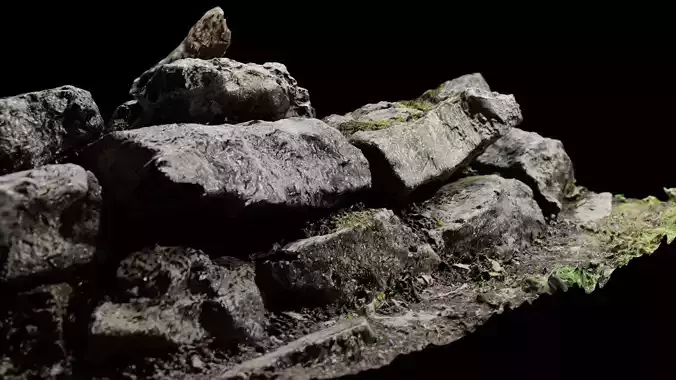 Low-Poly Scanned Stone Ridge