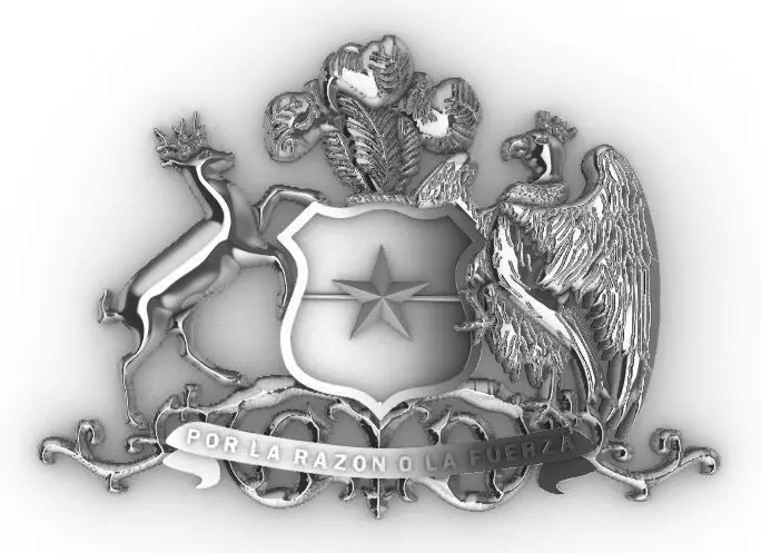 Escudo de Chile Coat of arms Chile Country 3d 3D print model_0