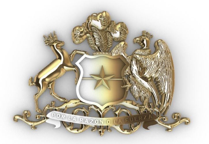 Escudo de Chile Coat of arms Chile Country 3d 3D print model_1
