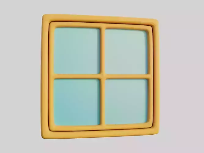Cartoon Window 1a Free low-poly 3D model