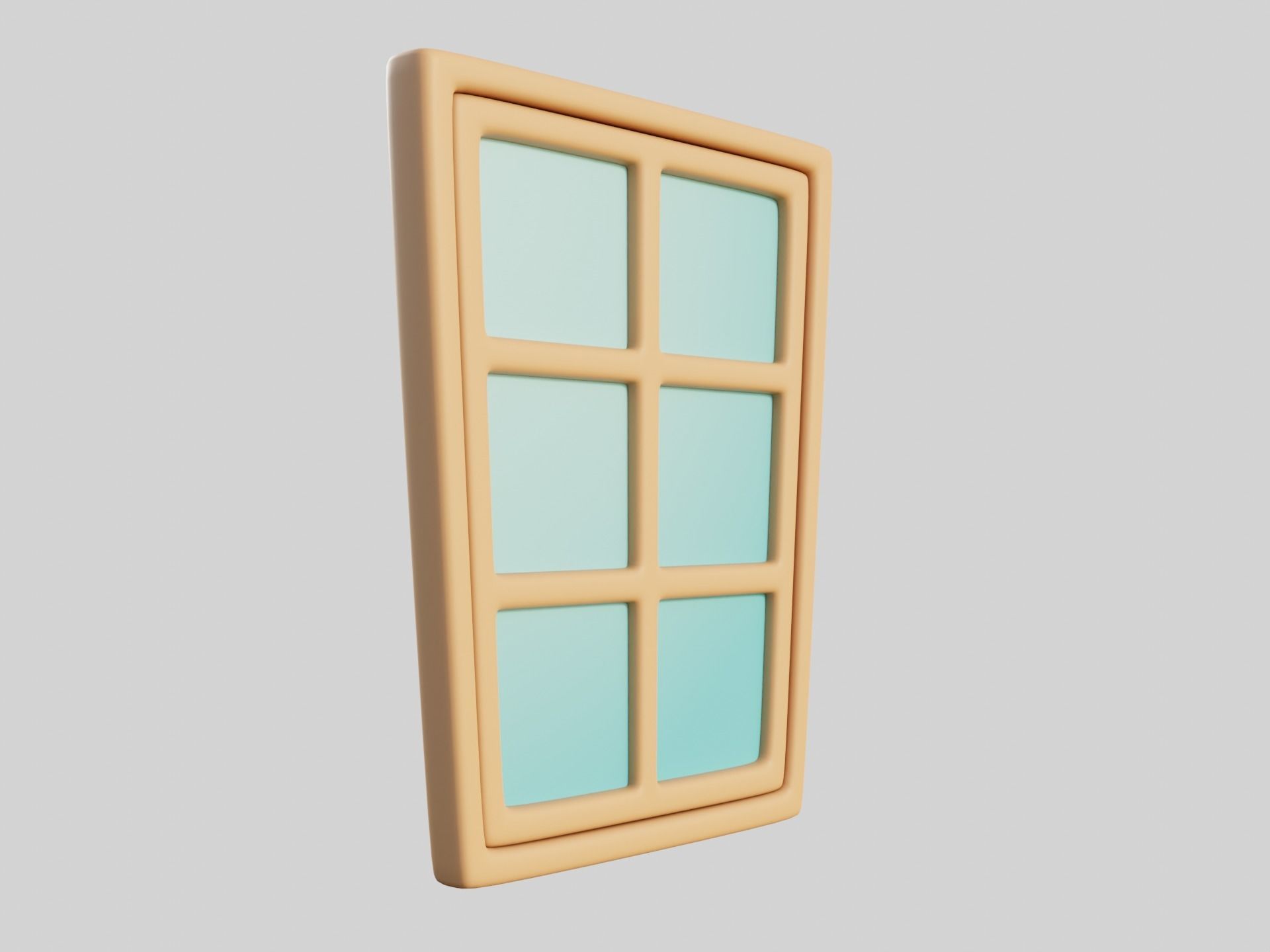 Cartoon Window 2b Low-poly 3D model_6