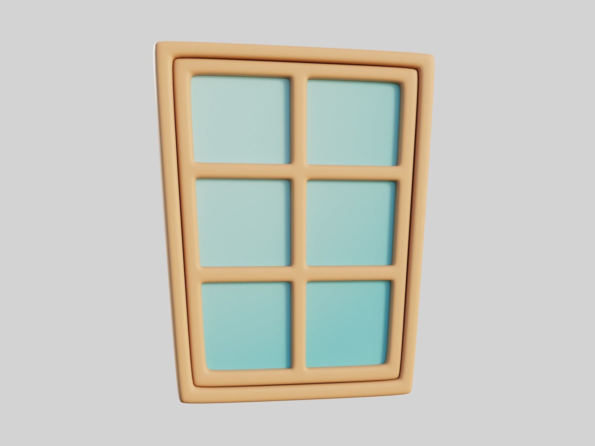 Cartoon Window 2b Low-poly 3D model_5