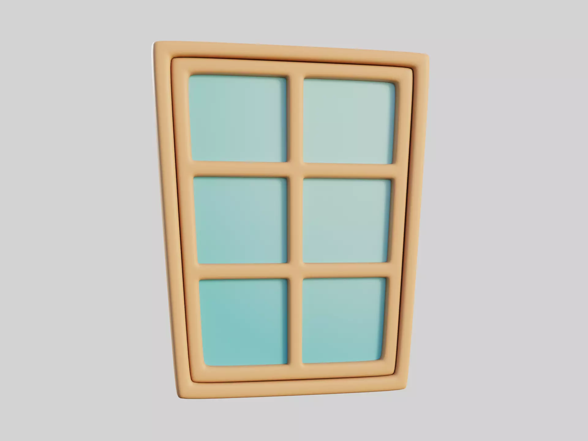 Cartoon Window 2b Low-poly 3D model_0