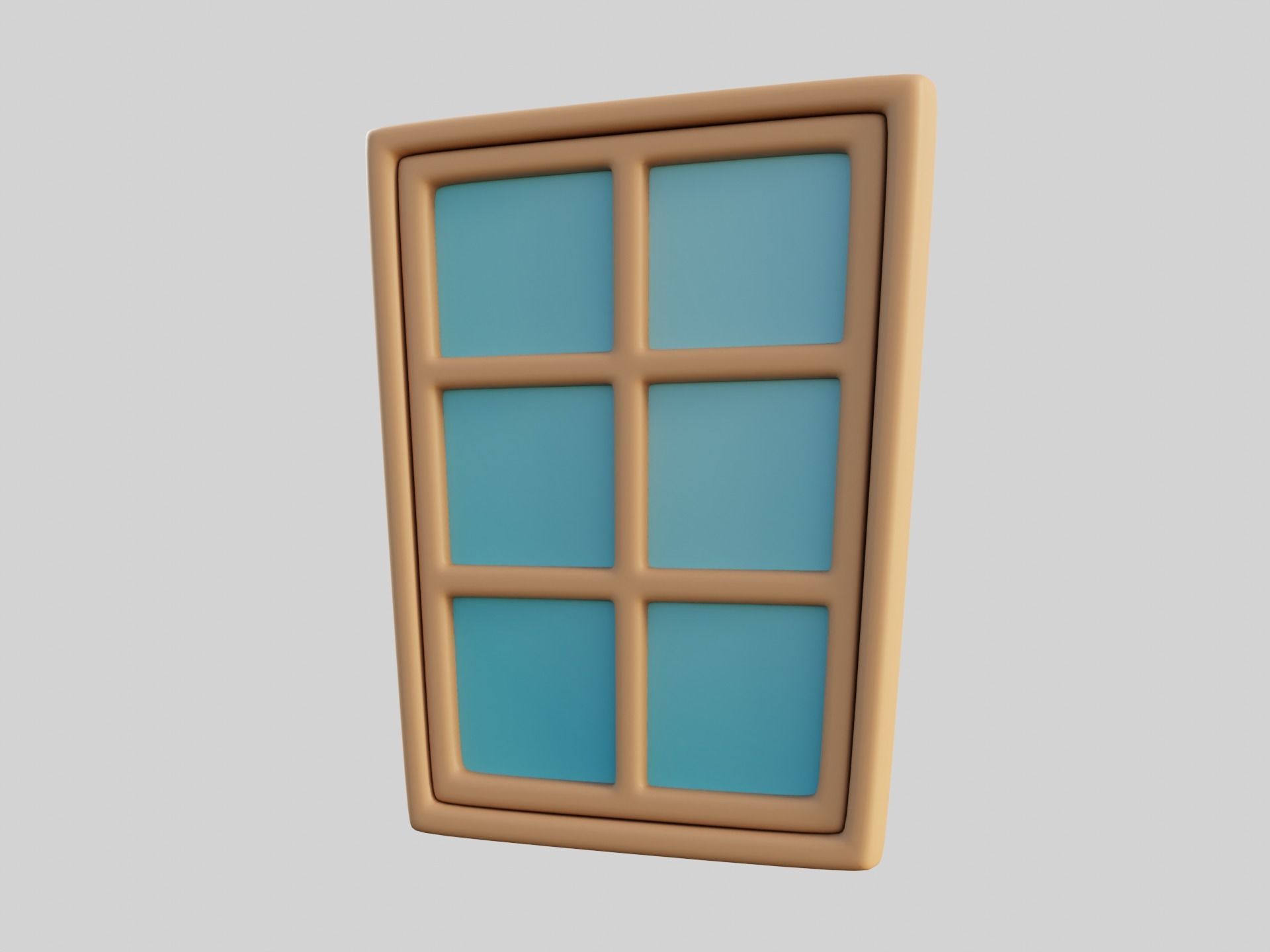 Cartoon Window 2b Low-poly 3D model_9