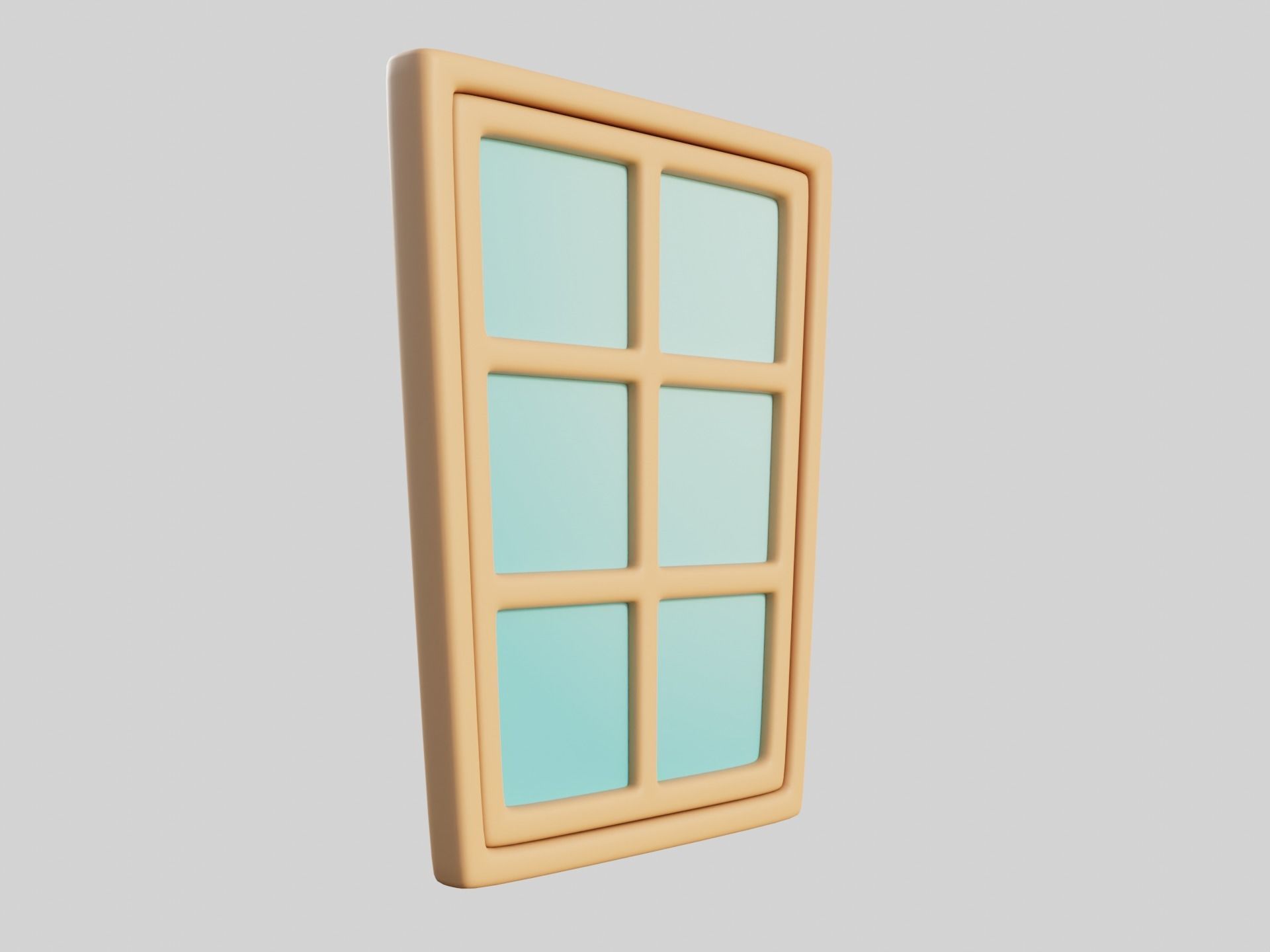 Cartoon Window 2b Low-poly 3D model_1
