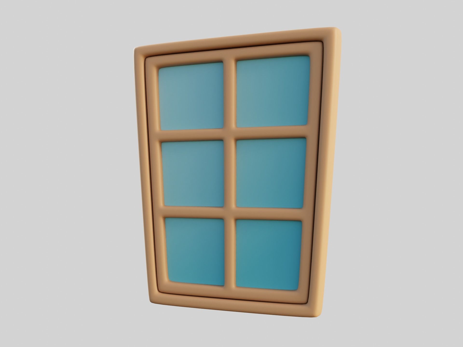 Cartoon Window 2b Low-poly 3D model_4
