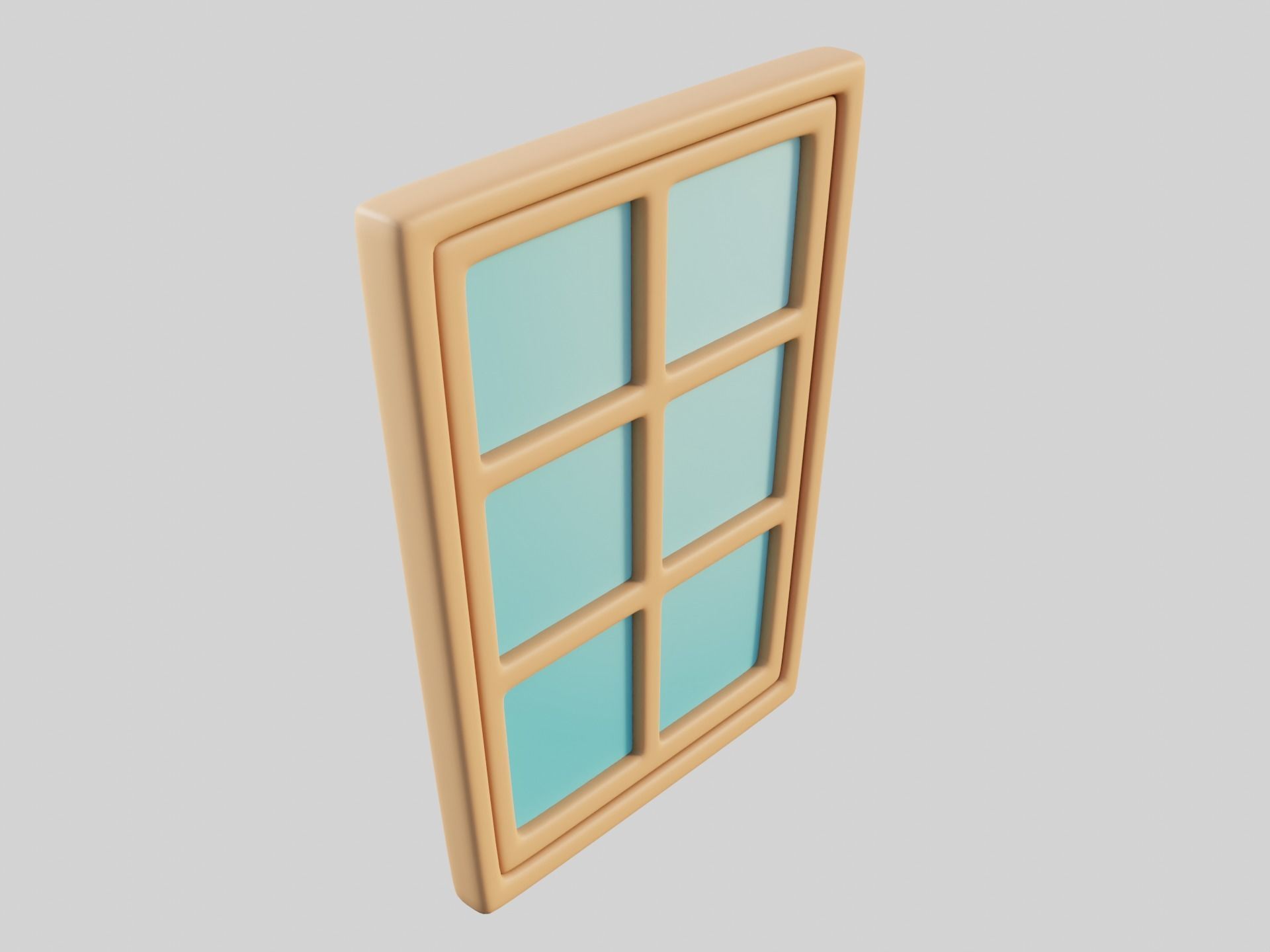 Cartoon Window 2b Low-poly 3D model_10