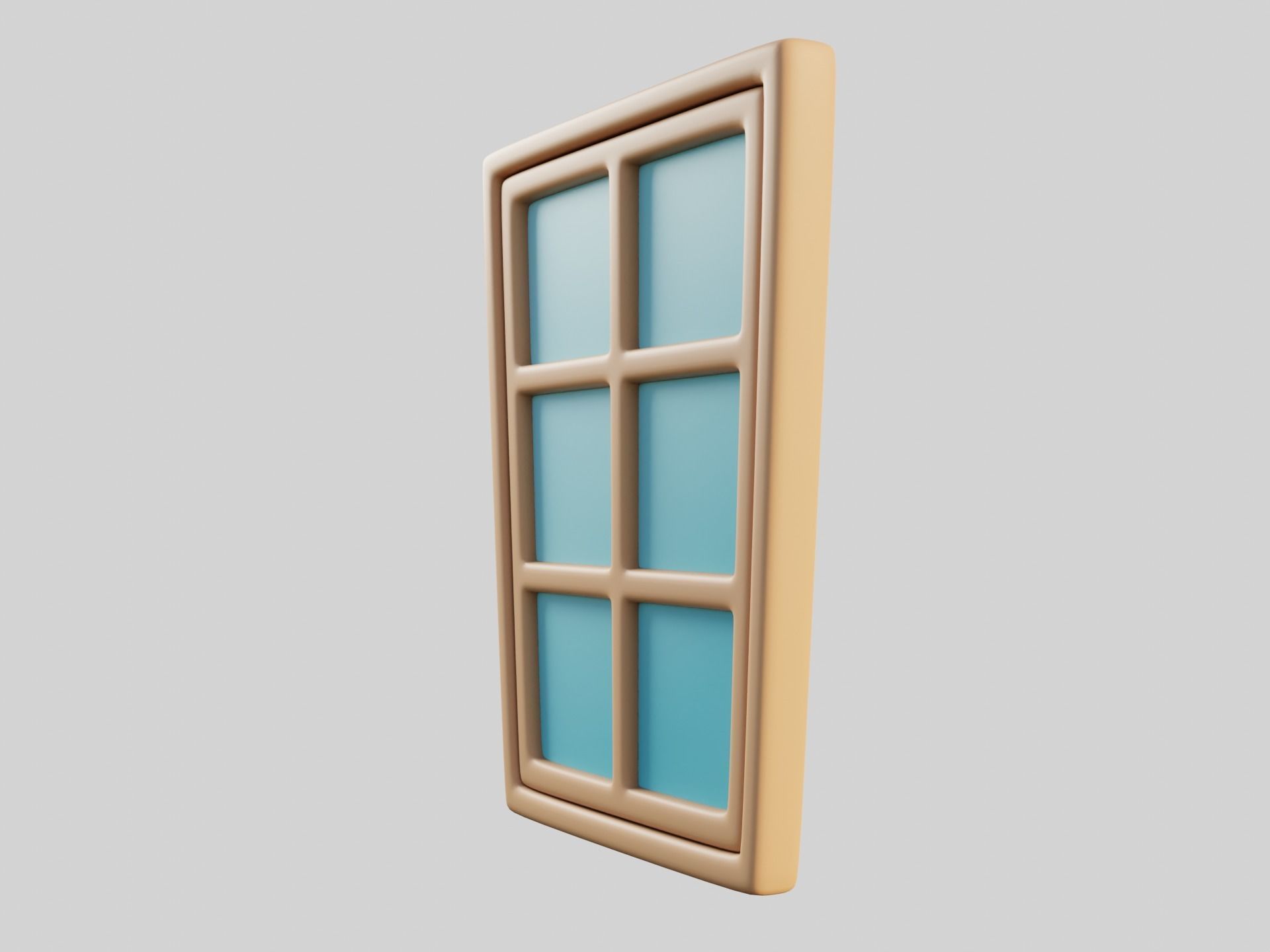 Cartoon Window 2b Low-poly 3D model_3