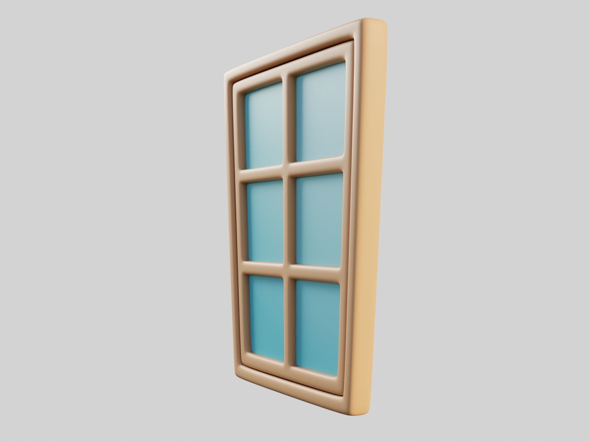 Cartoon Window 2b Low-poly 3D model_8