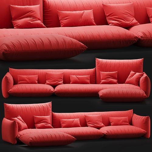 Alberta bellavita sofa red 3D model
