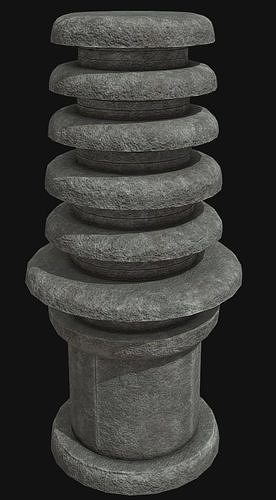 Round Multi story Stone Pagoda of Unjusa Temple Low-poly 3D model
