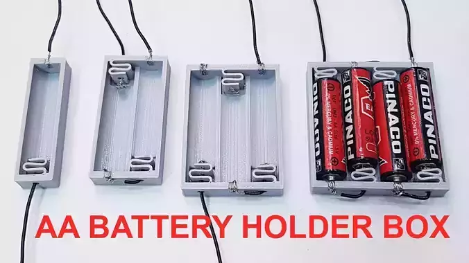 AA battery holder 3D print model
