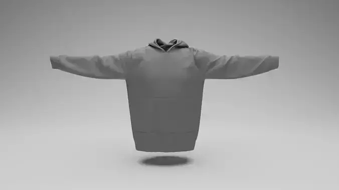 Mens Hoodie T-Pose Low Poly Textured Low-poly 3D model