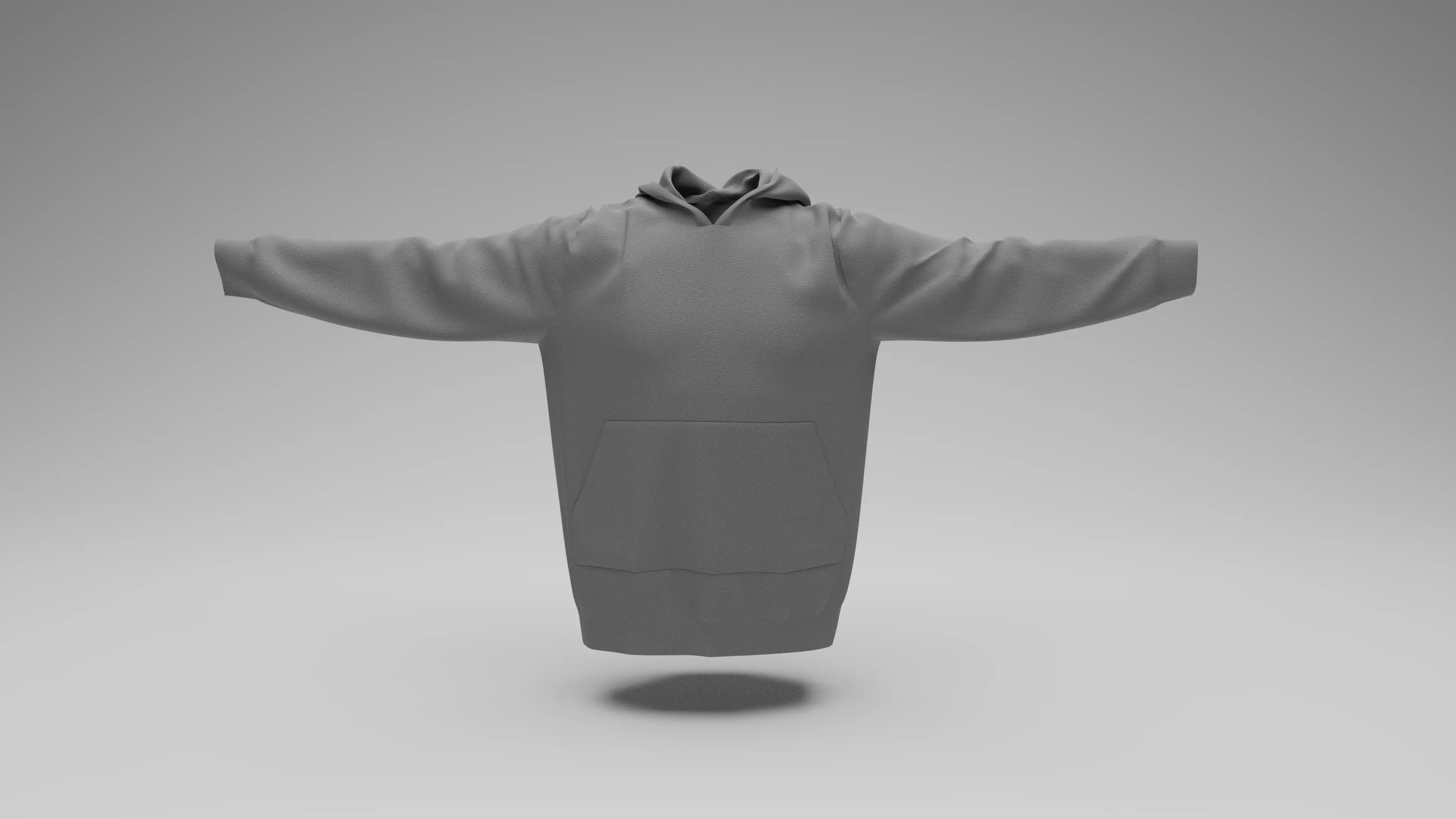 Mens Hoodie T-Pose Low Poly Textured Low-poly 3D model_0