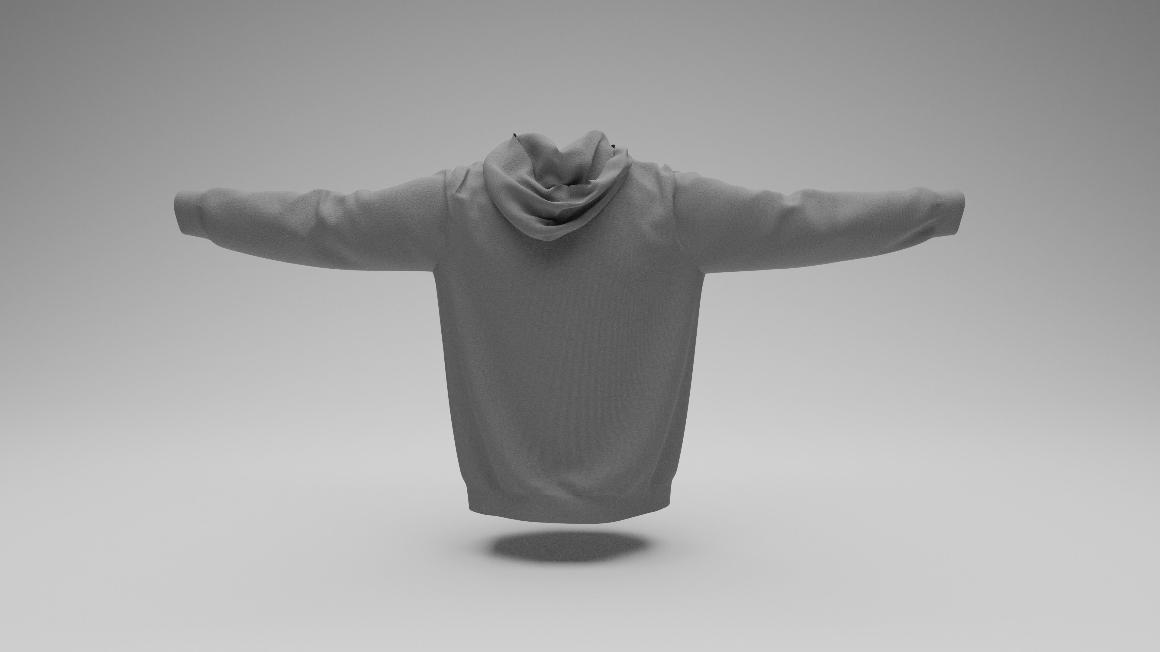 Mens Hoodie T-Pose Low Poly Textured Low-poly 3D model_4