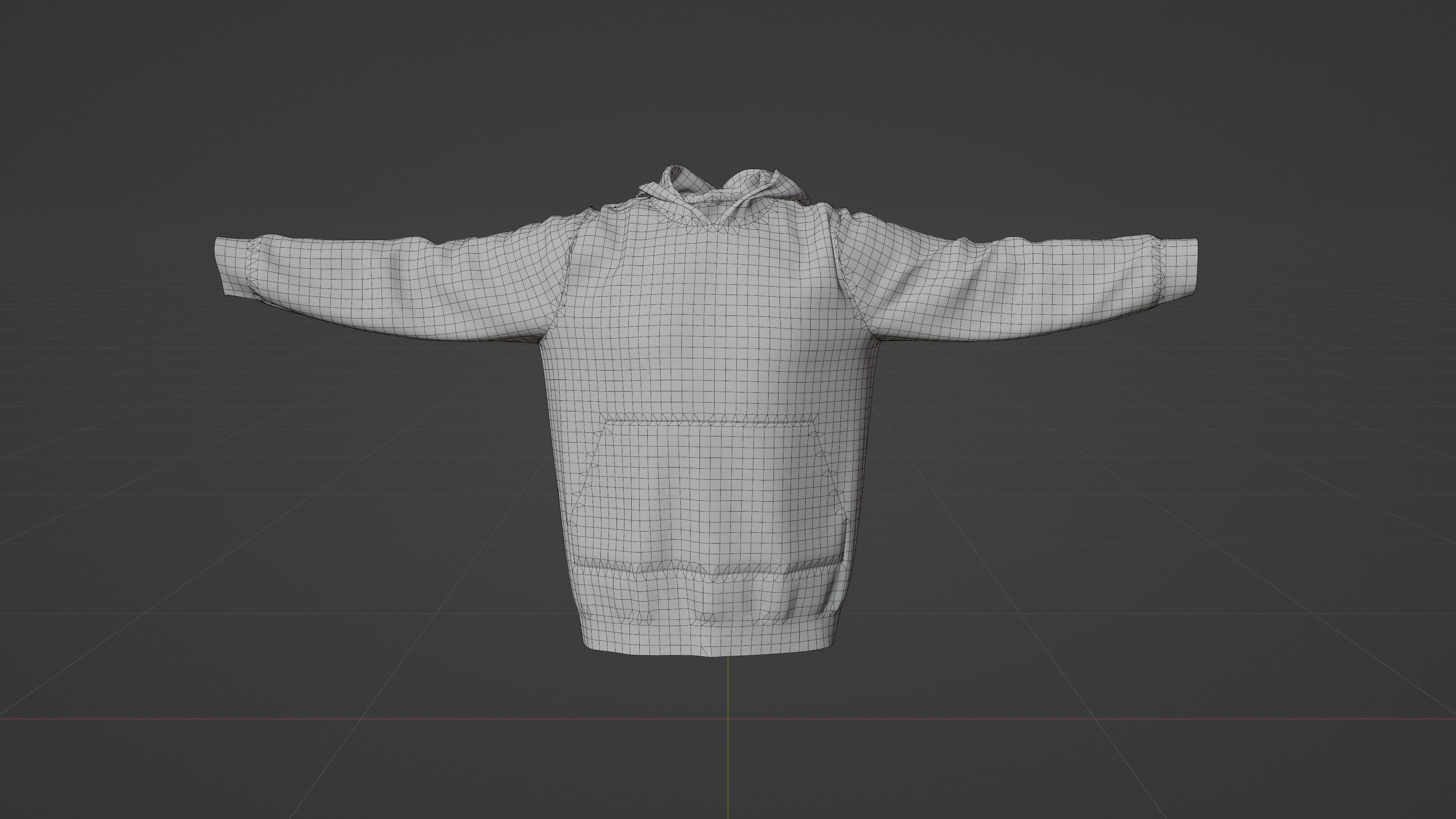 Mens Hoodie T-Pose Low Poly Textured Low-poly 3D model_5