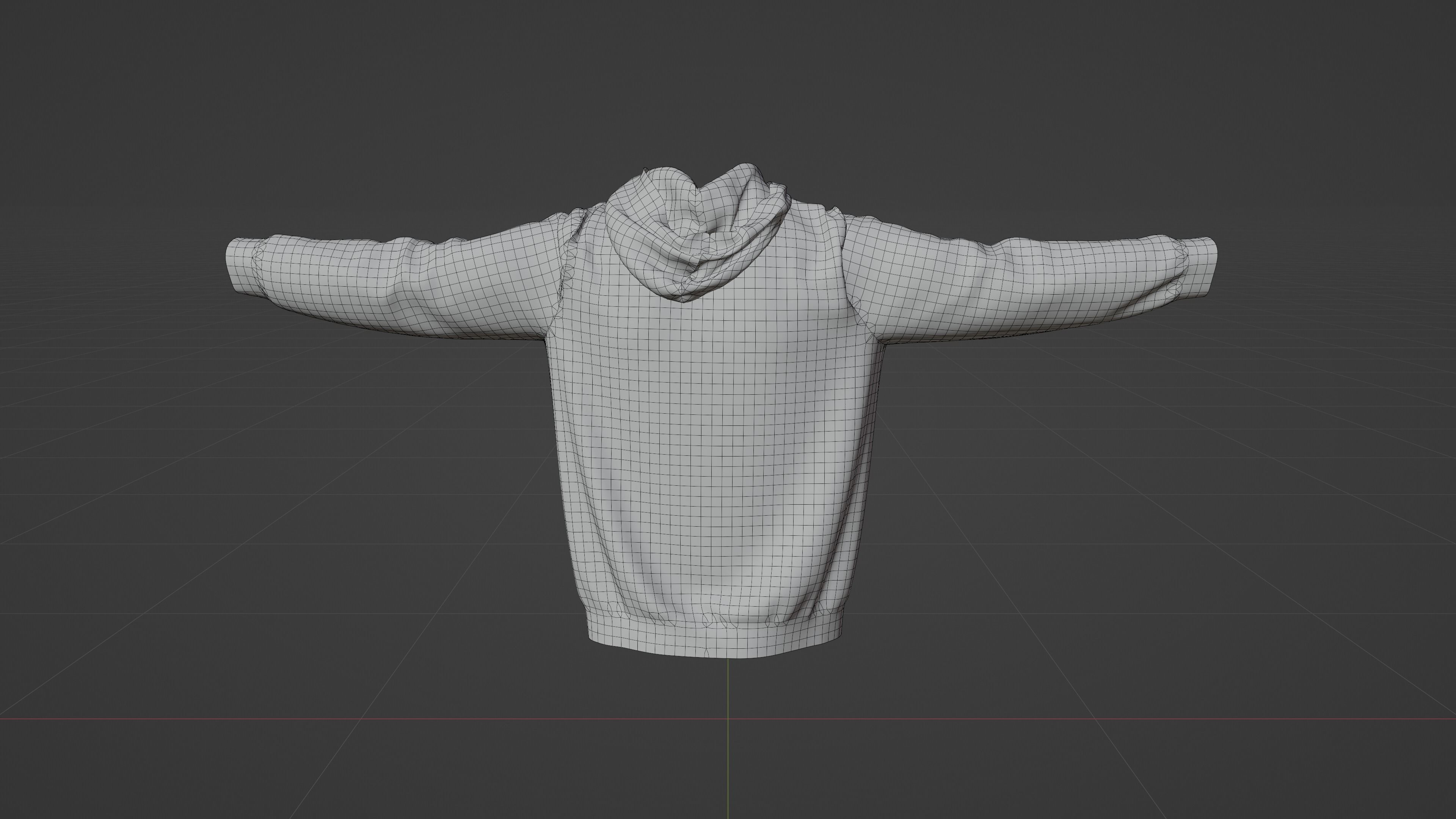 Mens Hoodie T-Pose Low Poly Textured Low-poly 3D model_7