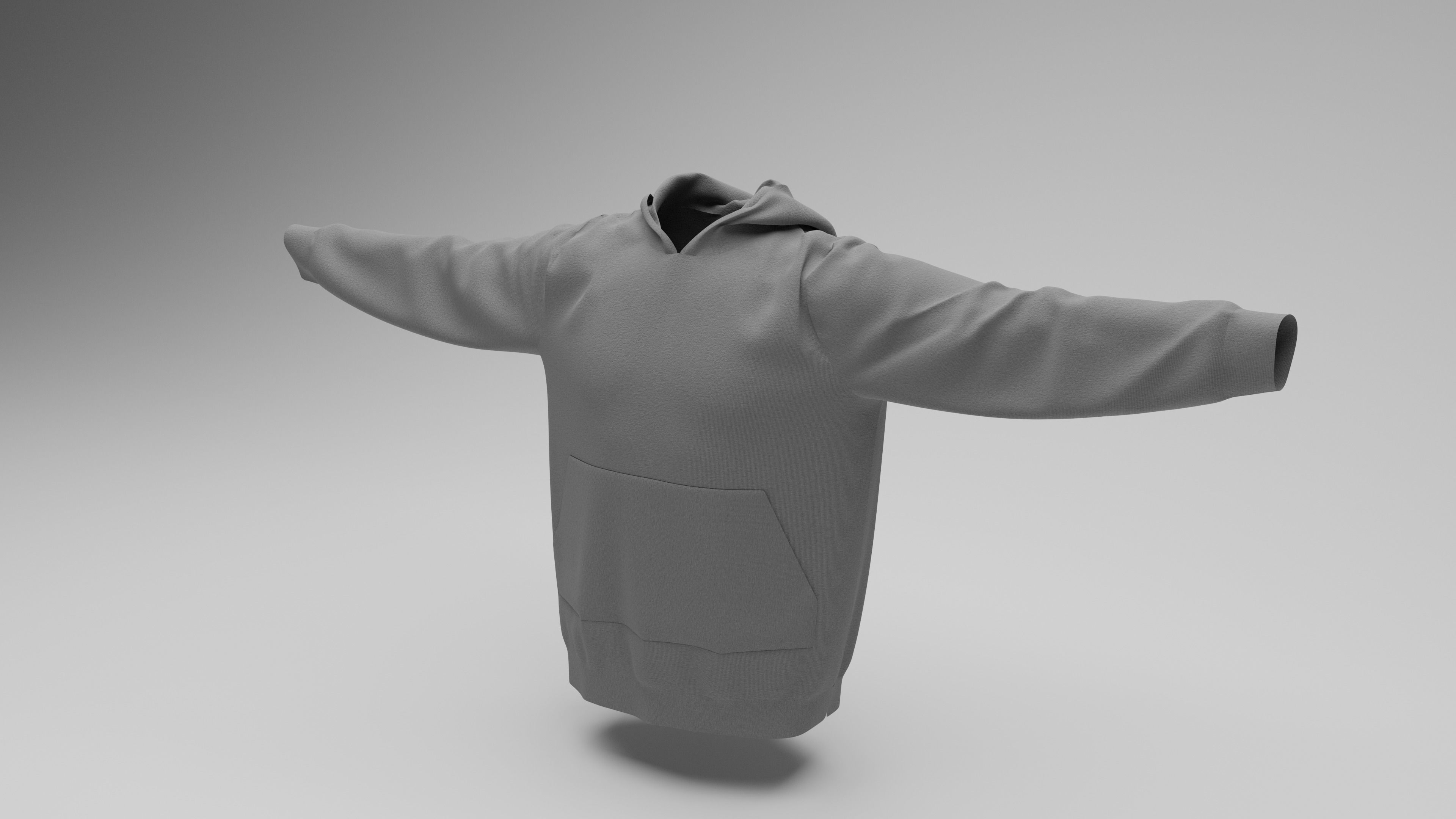 Mens Hoodie T-Pose Low Poly Textured Low-poly 3D model_3