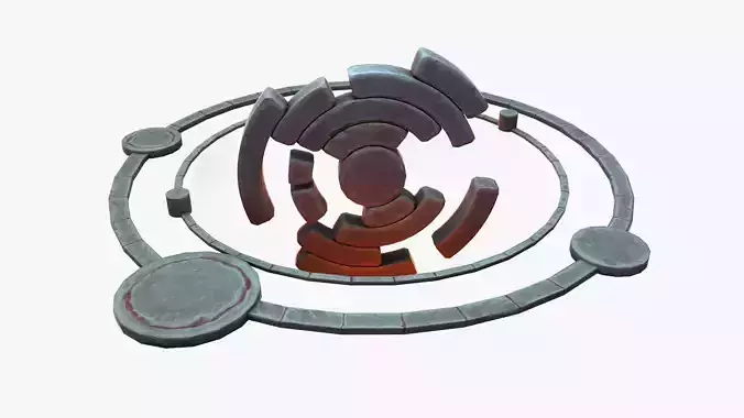 Stone Portal Low-poly 3D model