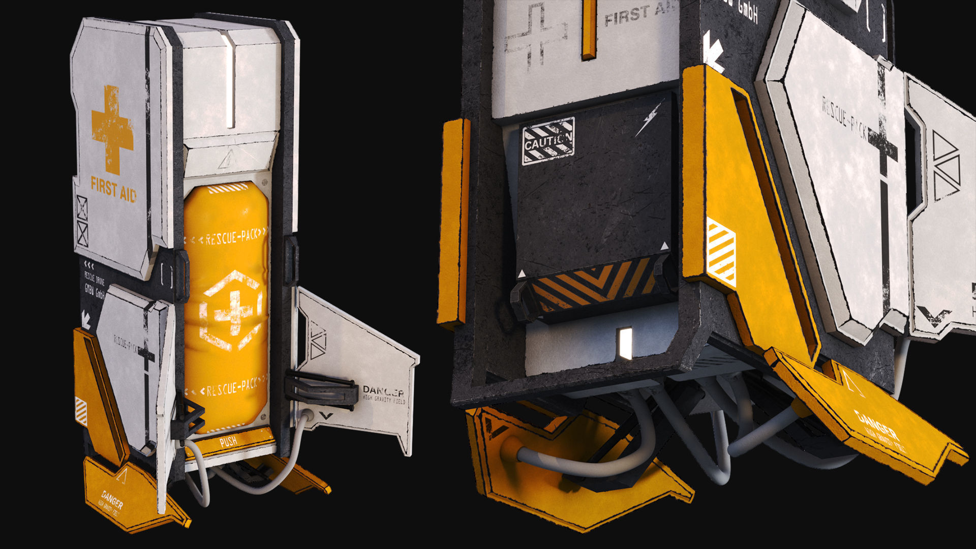 Rescue drone Low-poly 3D model_1