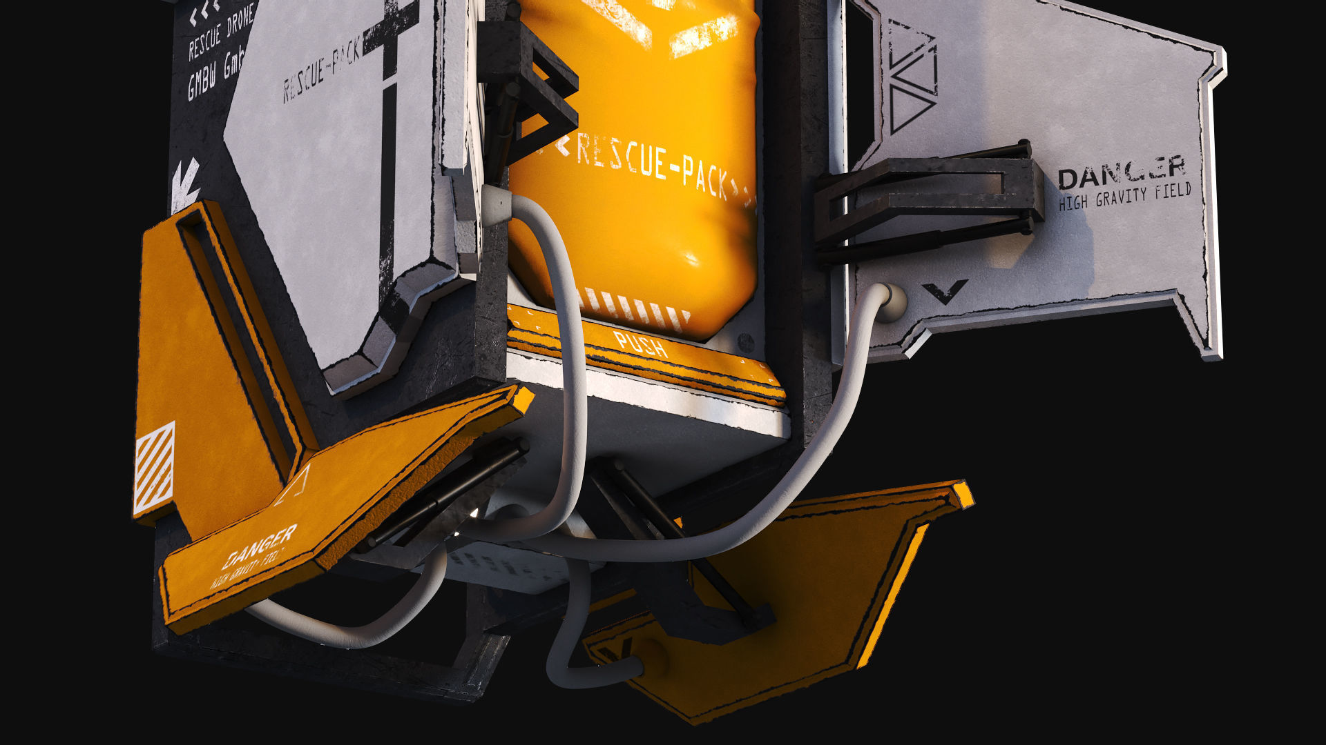 Rescue drone Low-poly 3D model_3