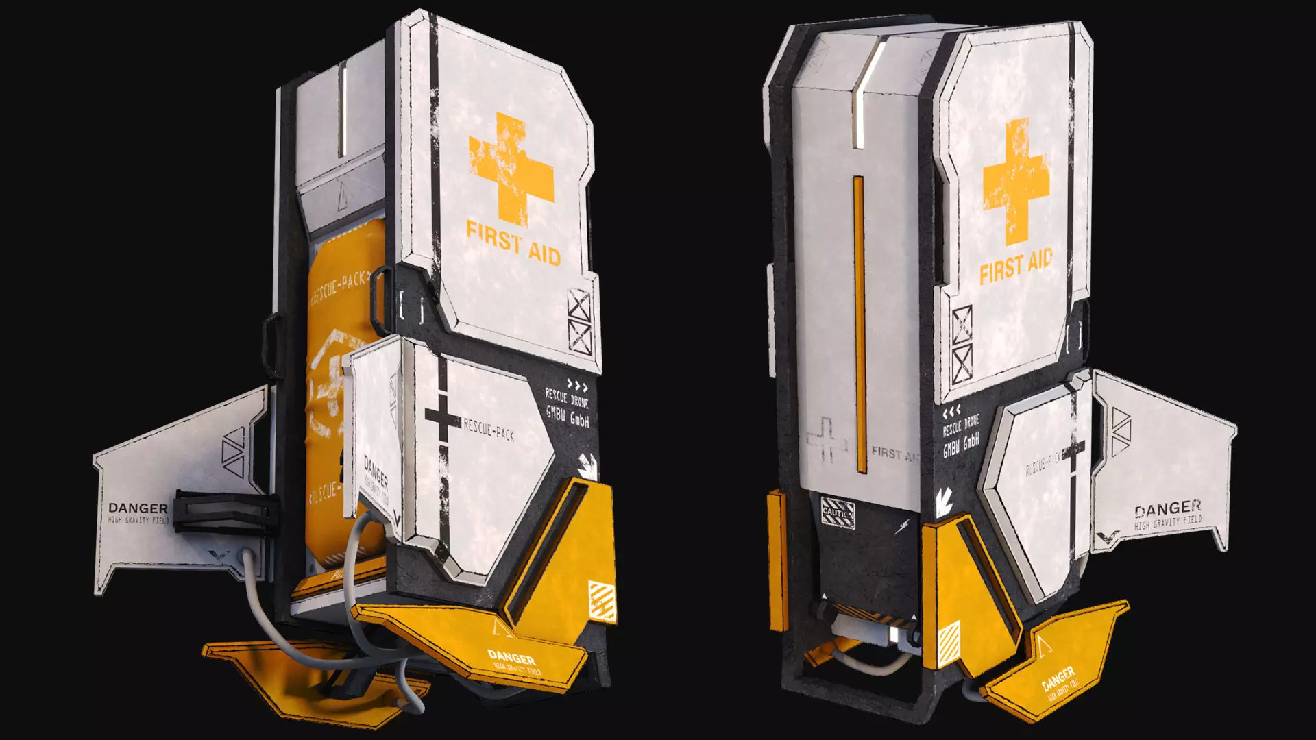 Rescue drone Low-poly 3D model_0