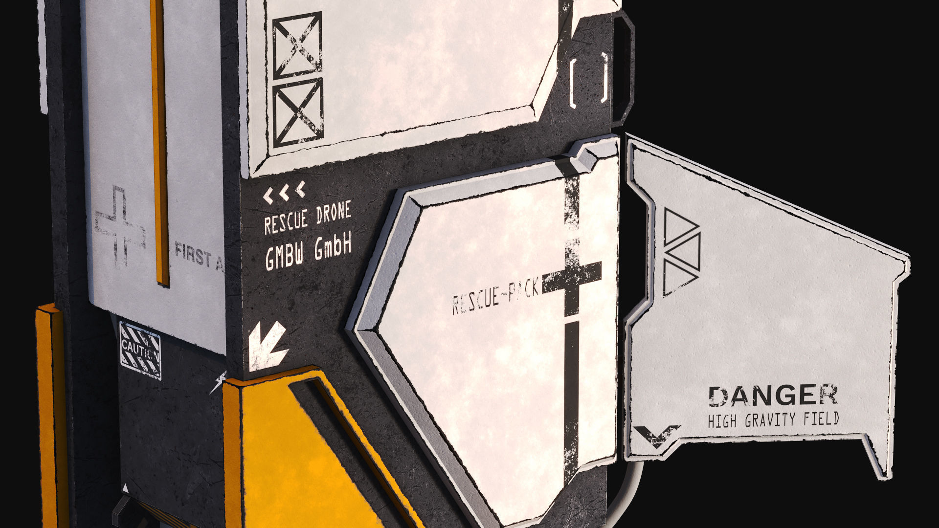 Rescue drone Low-poly 3D model_4