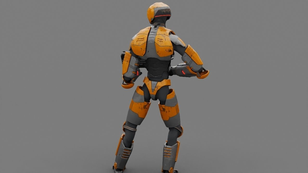 Alien Trooper rigged character 3D model_20