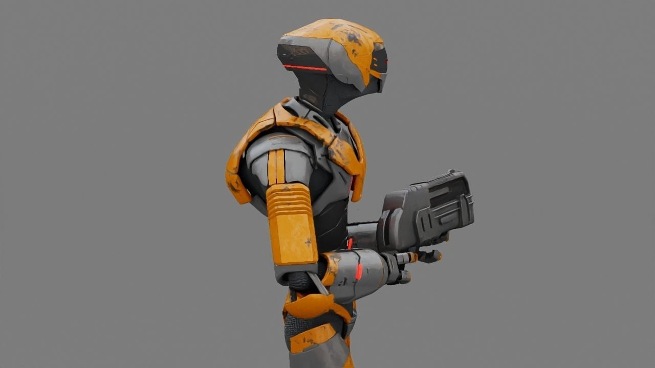 Alien Trooper rigged character 3D model_5