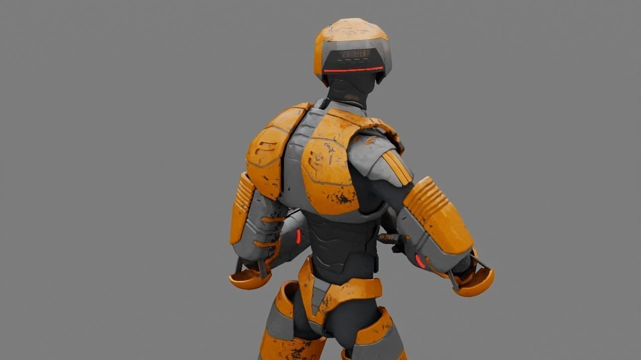 Alien Trooper rigged character 3D model_7