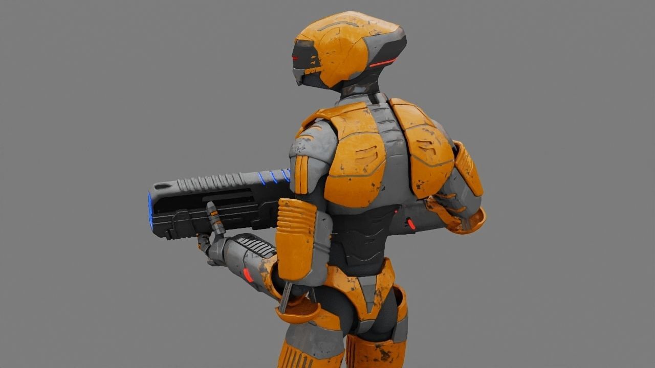 Alien Trooper rigged character 3D model_1