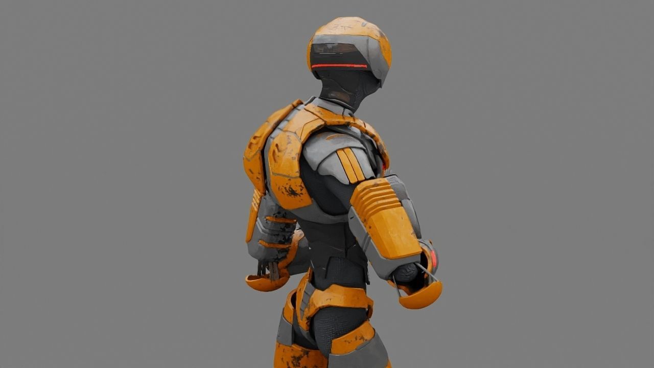 Alien Trooper rigged character 3D model_6