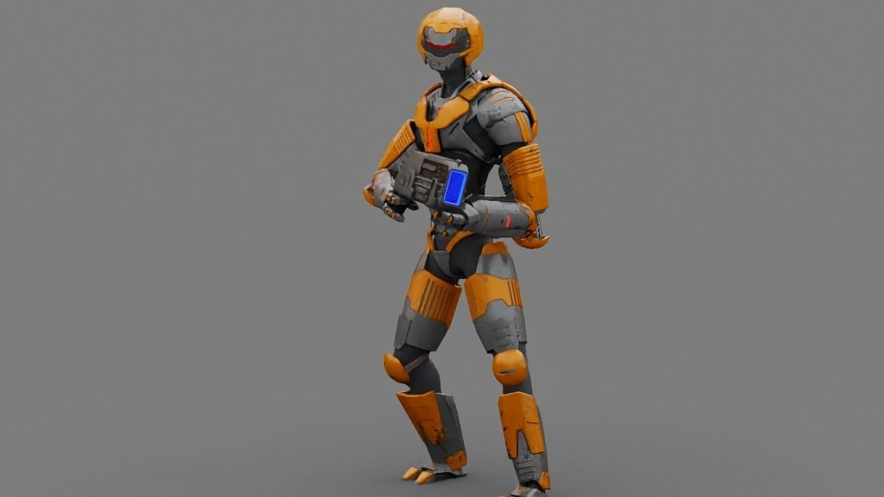 Alien Trooper rigged character 3D model_17