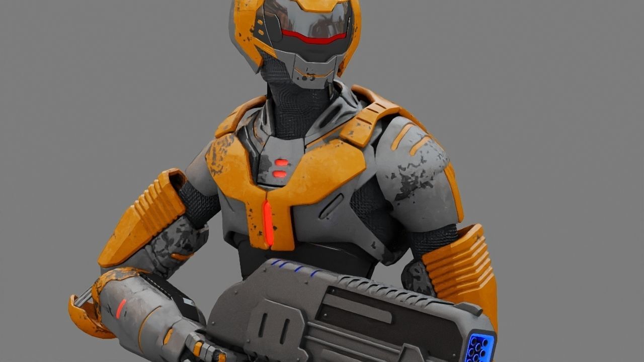 Alien Trooper rigged character 3D model_21