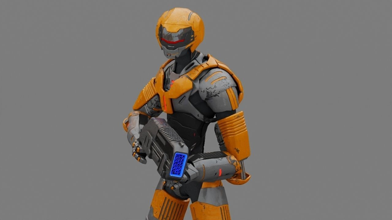 Alien Trooper rigged character 3D model_12