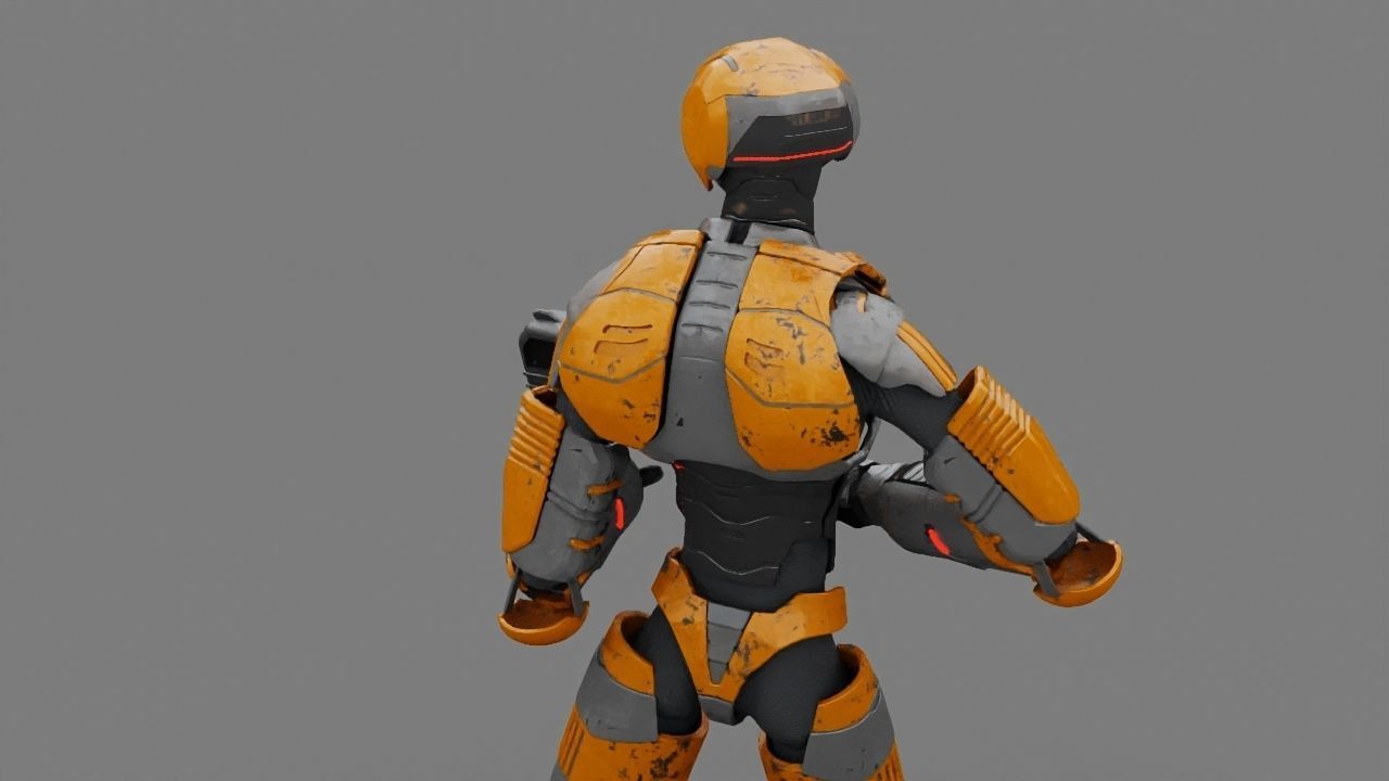 Alien Trooper rigged character 3D model_8