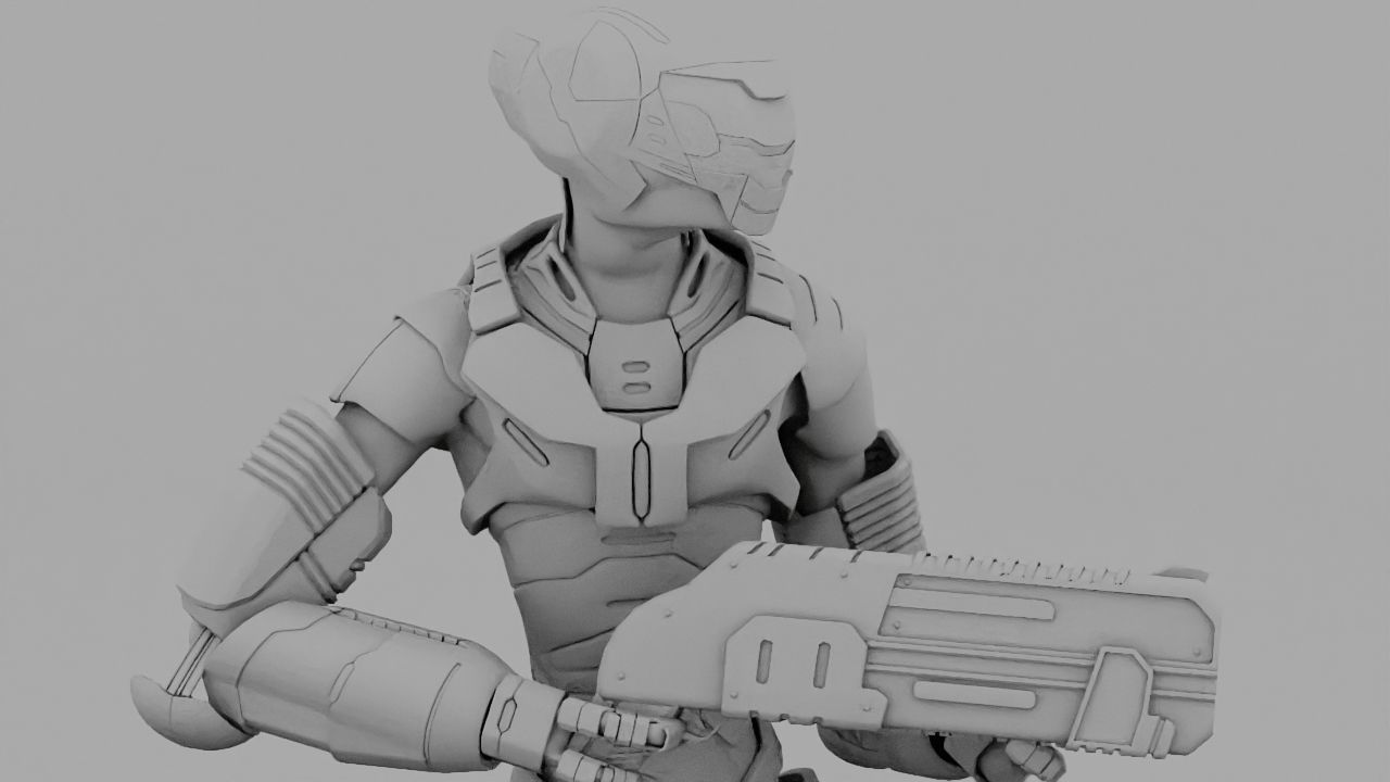 Alien Trooper rigged character 3D model_23