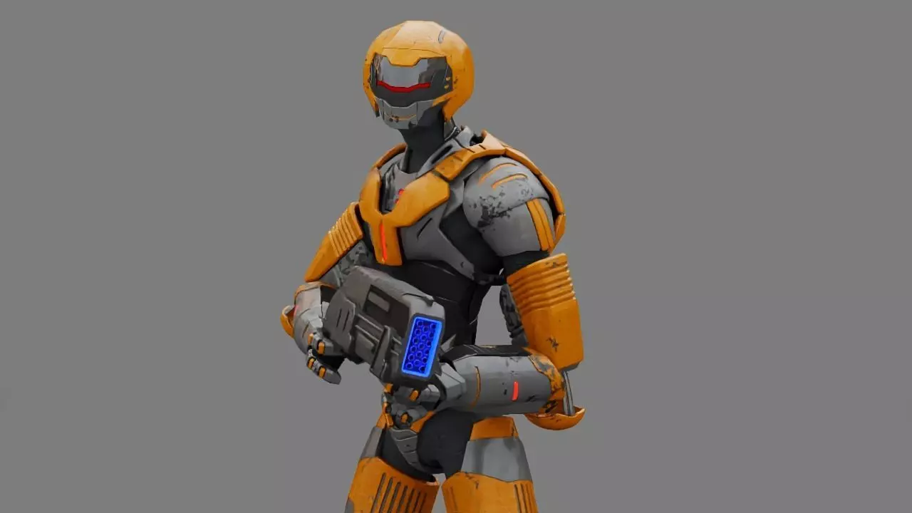 Alien Trooper rigged character 3D model_0